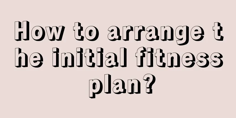 How to arrange the initial fitness plan?