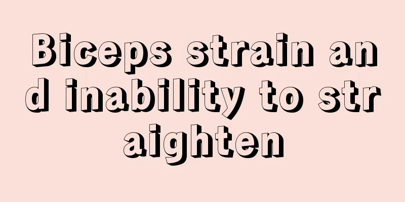 Biceps strain and inability to straighten