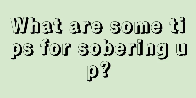 What are some tips for sobering up?