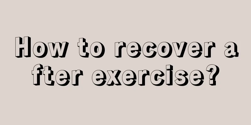 How to recover after exercise?