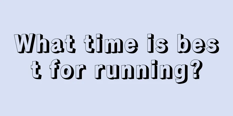 What time is best for running?