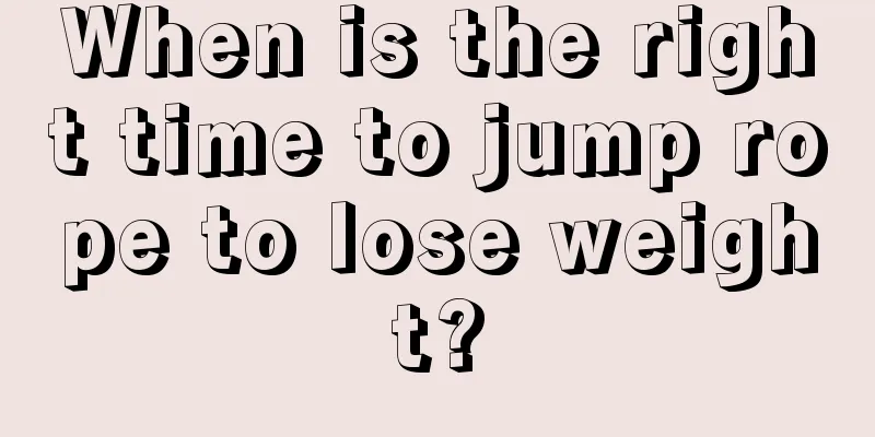 When is the right time to jump rope to lose weight?